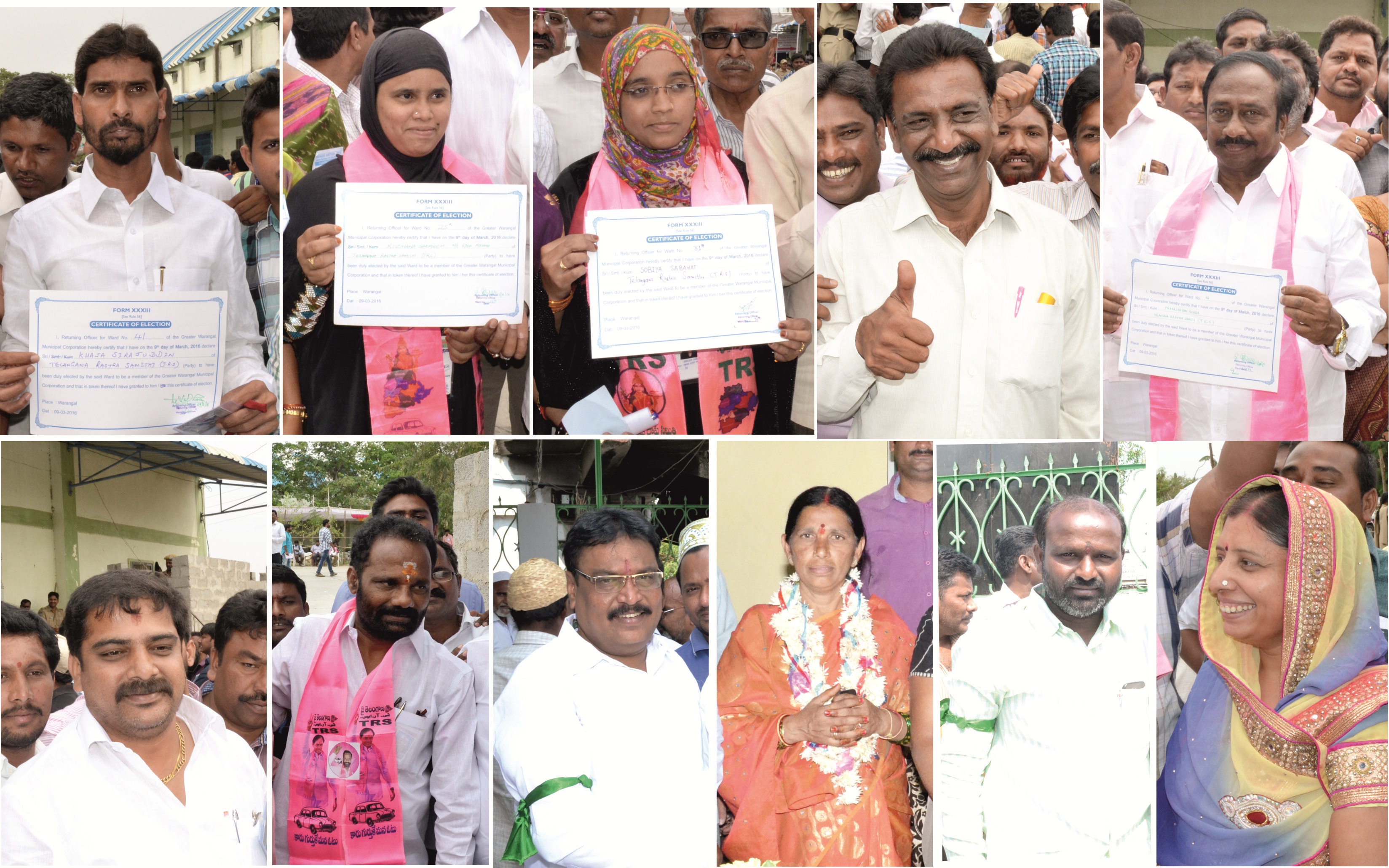 گریٹر ورنگل میونسپل کارپوریشن انتخابات میں ٹی آرایس کی زبردست کامیابی